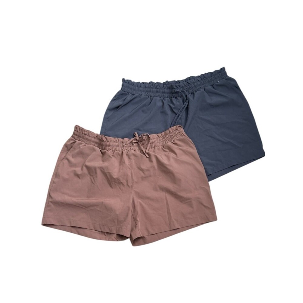 Mondetta Women's Athletic Shorts in Dusty Rose & Gray Blue Set Plus Size XXL